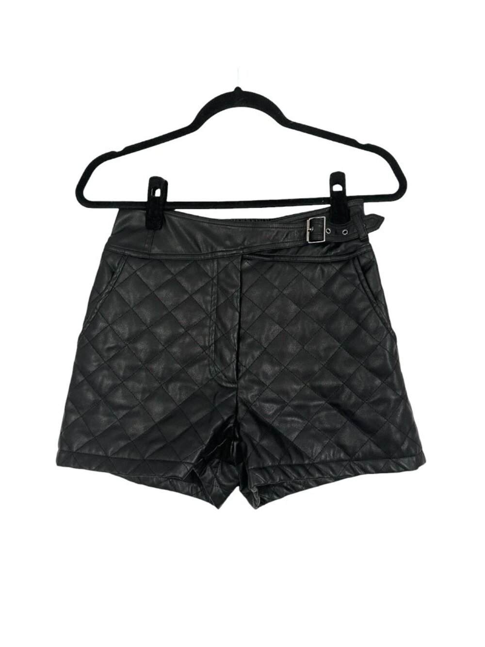 Akira Faux Leather Quilted Shorts